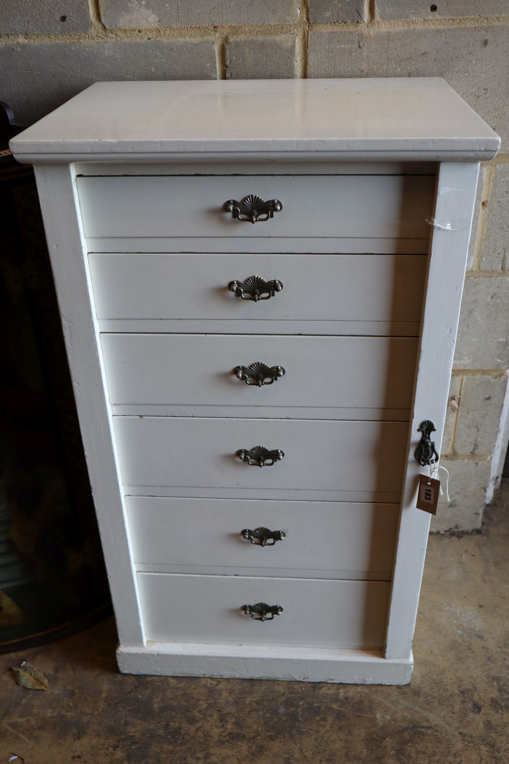 A painted Wellington chest, width 61cm, depth 45cm, height 107cm